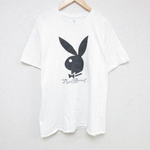 PLAYBOY（プレイボーイ） XL/古着 半袖 Tシャツ メンズ ビッグロゴ