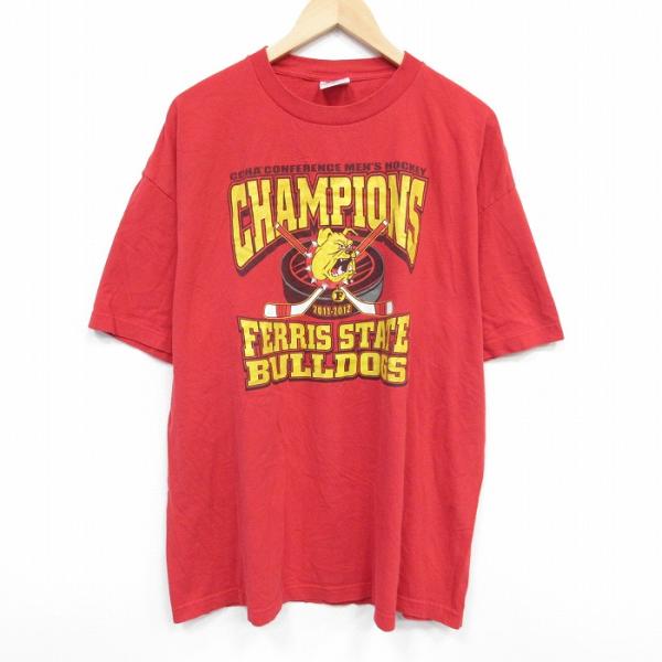 XL/古着 半袖 Tシャツ メンズ アイスホッケー 大きいサイズ コットン