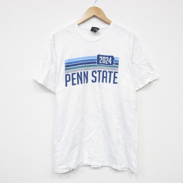 L/古着 ヘインズ 半袖 Tシャツ メンズ PENN コットン クルーネック 白 ホワイト 25sep01 中古