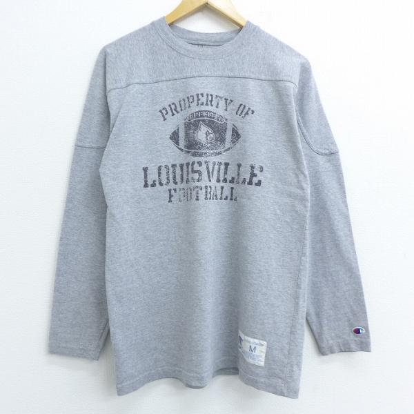 Champion M/古着 長袖 フットボール Tシャツ チャンピオン ルイビル 