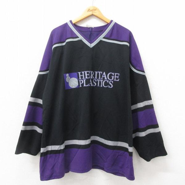 XL/古着 長袖 ビンテージ Tシャツ アイスホッケー ジャージ メンズ 00s