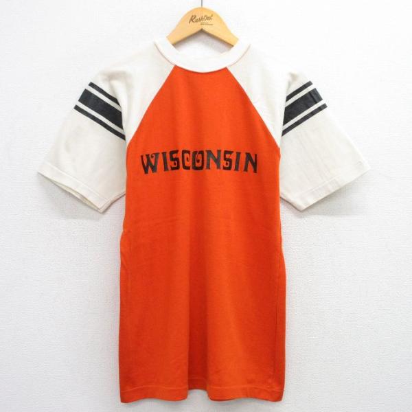 古着 チャンピオン champion 半袖 ビンテージ Tシャツ メンズ 60年代 60s ウィスコンシン ラグラン クルーネック USA製 オレン 中古 古着 Champion（チャンピオン） 【20%OFF】M/古着 半袖 ビンテージ Tシャツ