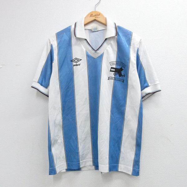 アンブロ 90s サッカーシャツ メンズ ビンテージ フットボール 白 半袖 L/古着 アンブロ 半袖 ビンテージ サッカー メンズ 90年代 90s SOUTH