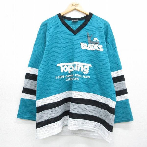 XL/古着 長袖 ビンテージ Tシャツ アイスホッケー ジャージ メンズ 90