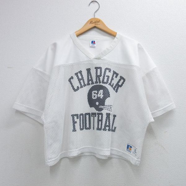 XL/古着 ラッセル 半袖 ビンテージ フットボール Tシャツ メンズ 80