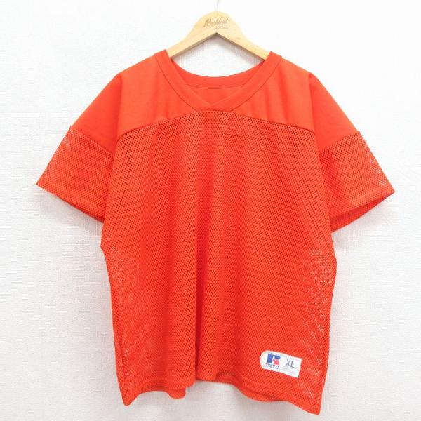 XL/古着 ラッセル 半袖 ビンテージ フットボール Tシャツ メンズ 90
