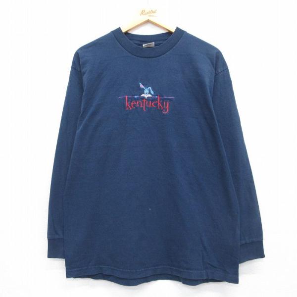 L/古着 長袖 ビンテージ Tシャツ メンズ 00年代 00s kentucky ウサギ