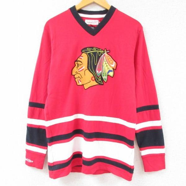 M/古着 長袖 Tシャツ メンズ NHL シカゴブラックホークス M/古着 長袖 Tシャツ メンズ NHL シカゴブラックホークス