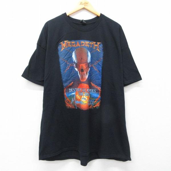 XL/古着 半袖 ロック バンド Tシャツ メンズ メガデス 大きいサイズ