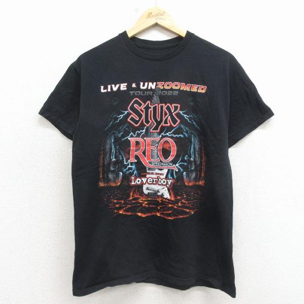 LAST STAND 中古 墨黒 S 古着 七分袖 半端丈 ラストスタンド レア 20%OFF】M/古着 半袖 ロック バンド Tシャツ メンズ STYX レオスピード