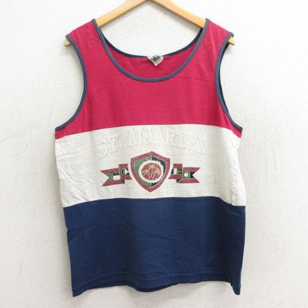 XL/古着 ビンテージ タンクトップ メンズ 90s シントマールテン マルチ