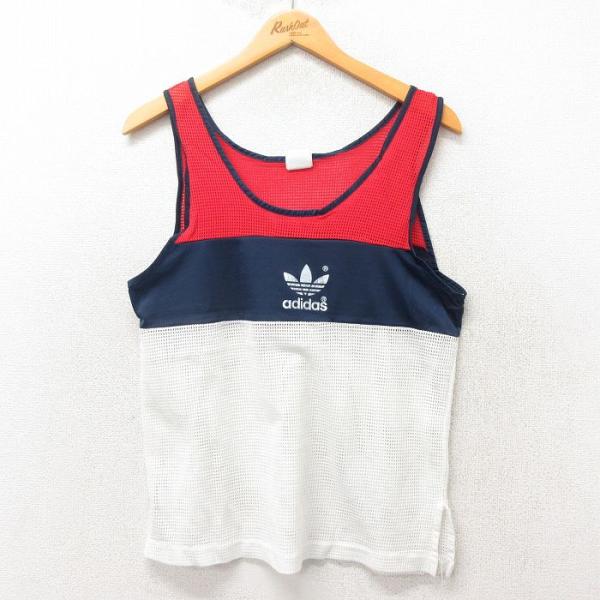 アディダス ヴィンテージ＜90’s USA製 メッシュタンクトップ＞M0244c 80's〜90's USA製 adidas タンクトップ | 古着屋NEVERMIND