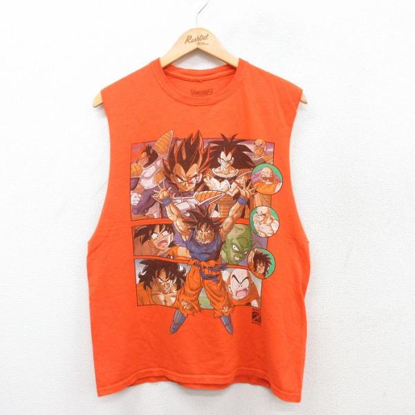 L/古着 ノースリーブ Tシャツ メンズ アニメ ドラゴンボール コットン