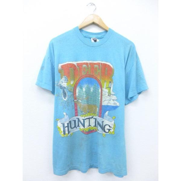 Xl 古着 ビンテージ Tシャツ シカ リス ハンティング 水色 19may 中古 メンズ 半袖 Tsv 古着屋rushout 通販 Yahoo ショッピング