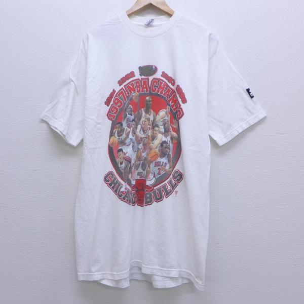 XL/古着 半袖 ビンテージ Tシャツ 90s スターター STARTER NBA シカゴブルズ マイケルジョーダン デニスロッドマン ロング