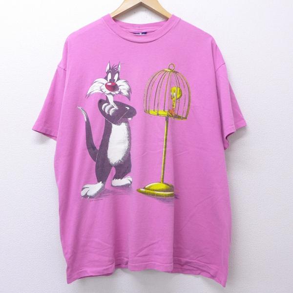 90s 古着◇ルーニーテューンズ シルベスター Tシャツ メンズXL程