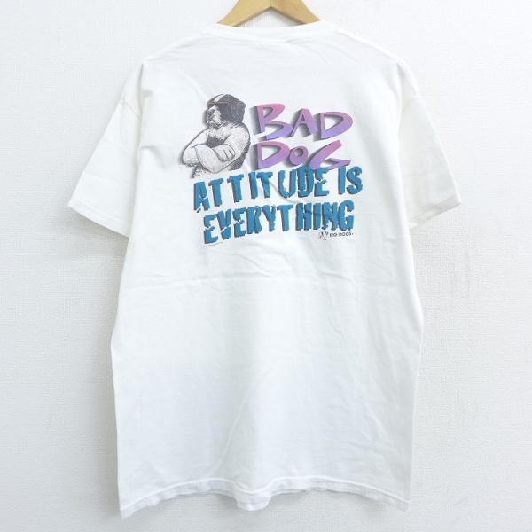 Bad Dog グラフィックtシャツ 白 ホワイト ビンテージt Tシャツ カットソー 半袖 袖なし Staffy Com