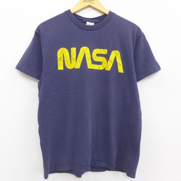 L/古着 半袖 ビンテージ Tシャツ メンズ 90s NASA コットン クルー