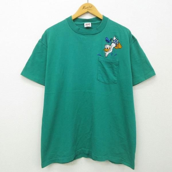 XL/古着 半袖 ビンテージ Tシャツ メンズ 90s ディズニー ドナルド