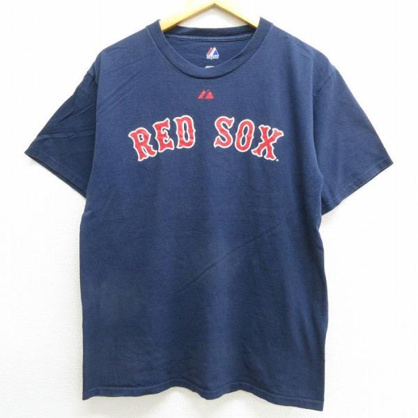 L/古着 マジェスティック 半袖 ビンテージ Tシャツ メンズ 00s MLB ボストンレッドソックス ジョンレスター コットン クルーネック 紺  :tsv22055149:古着屋RUSHOUT 通販 