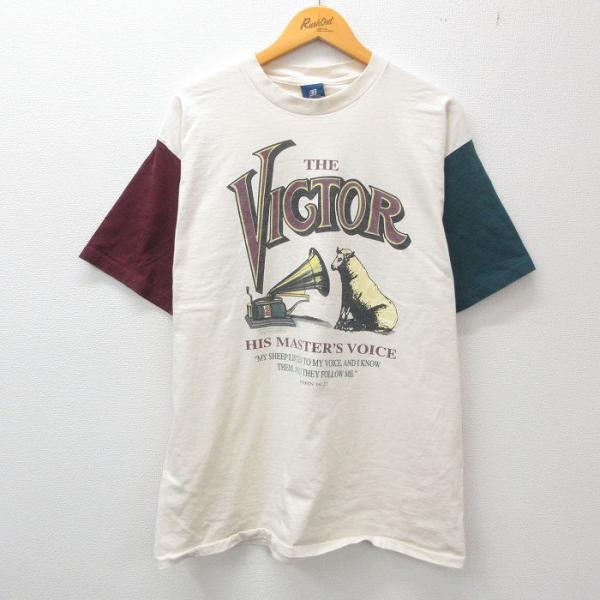XL/古着 半袖 ビンテージ Tシャツ メンズ 90s ビクター ヒツジ マルチ