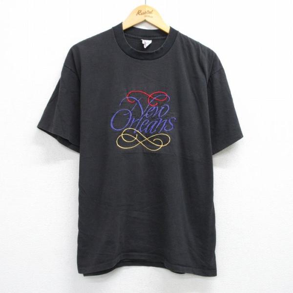 【XL】CVLTE 刺繍ロゴ ブラック Tシャツ 古着 furugiyarushout_tsv25062839