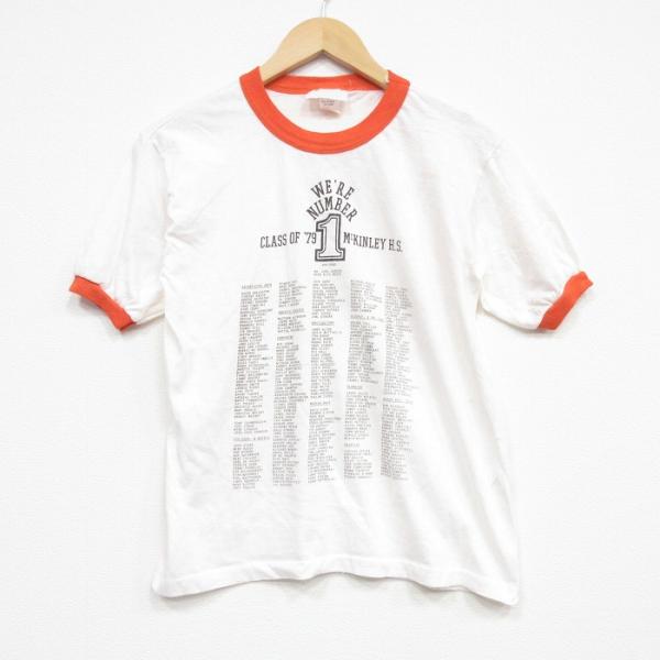 M/古着 半袖 ビンテージ Tシャツ メンズ 70年代 70s 名簿 クルーネック