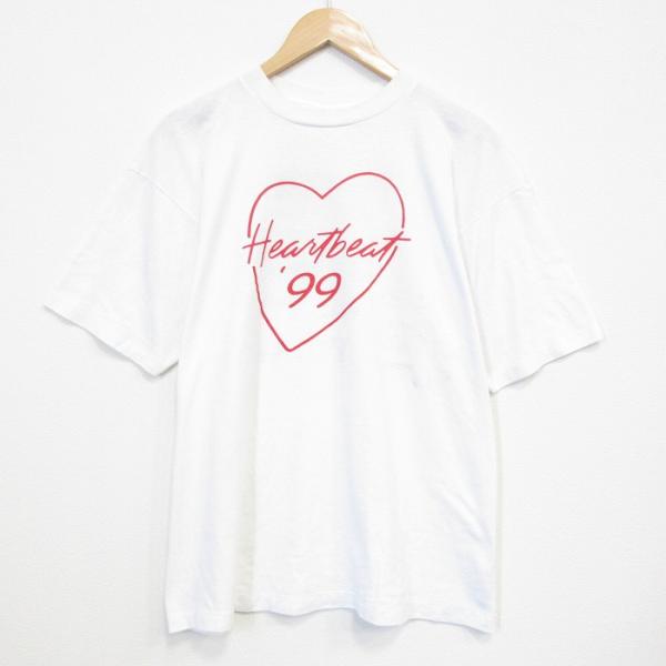 XL/古着 半袖 ビンテージ Tシャツ メンズ 90年代 90s ハート クルー