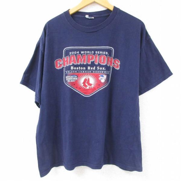 XL/古着 半袖 ビンテージ Tシャツ メンズ 00s MLB ボストンレッドソックス 大きいサイズ クルーネック 紺 ネイビー メジャーリーグ ベ  0OF :tsv72060118:古着屋RUSHOUT 通販 