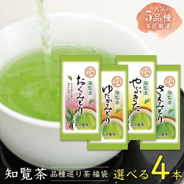 選べる4本 知覧茶 品種巡り メール便 送料無料 [ ちらん茶 ゆたかみどり やぶきた さえみどり おくみどり あさつゆ 深むし茶 お茶 緑茶 お歳暮 ]