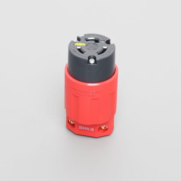アメリカン電機 3224N-L6-RD引掛形 コネクタボディ 赤 4948265611035