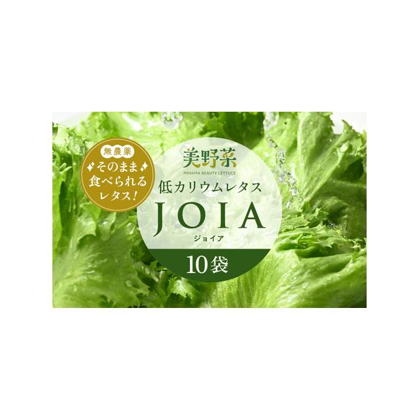 ■ 容量　■ 内容量等　低カリウムレタス 美野菜 「JOIA」 約65g × 10パック　産地：福井県美浜町　■ 原材料　低カリウムレタス　■ 本品に含まれるアレルギー表示28品目　なし　■ 消費期限等　出荷日より14日以内（冷蔵保存時）　...