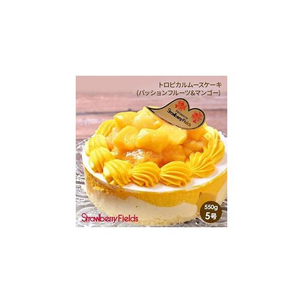 ■ 容量　トロピカルムースケーキ(パッションフルーツ&amp;マンゴー) 5号 15cm径　ブランド名：StrawberryFields　原産国／製造国：日本　総重量：550g　総個数：1　ケーキ・洋菓子の形状：ホール　ケーキのサイズ：5号...