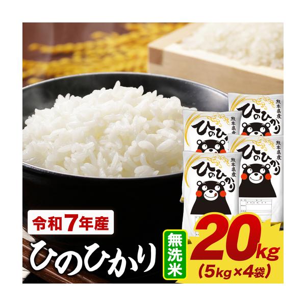 ふるさと納税 米 令和7年産 無洗米 ひのひかり 20kg(5kg×4袋) 《7-14日