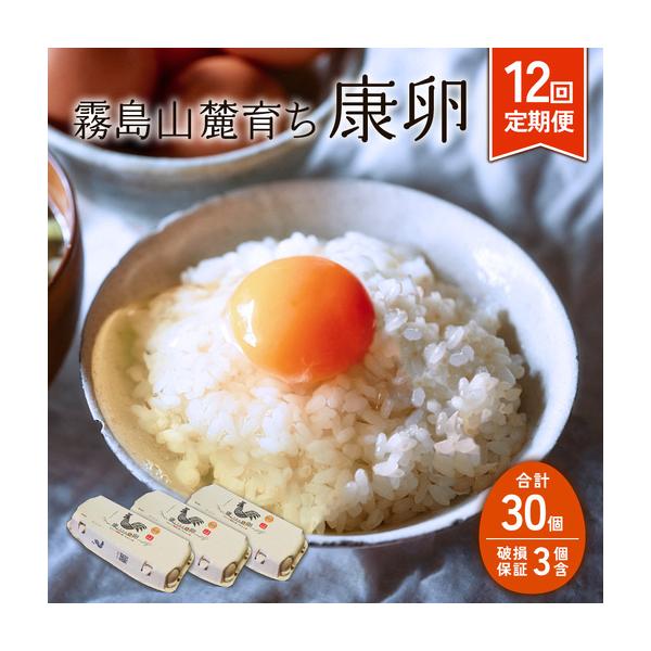 ふるさと納税 卵【12回定期便】霧島山麓育ち こだわり卵 康卵 計 30個（27個 ＋ 割れ保証 3個）12回 計 360個（324個 ＋ 割れ保証 36個）たま.. 宮崎県えびの市