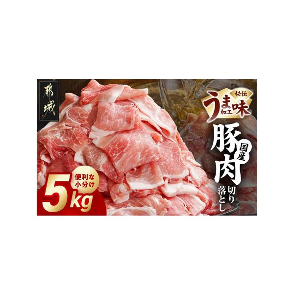 ふるさと納税 国産豚肉切り落とし5Kg(うま味加工)_MJ-3647_(都城市) 250g×20袋 昆布だし 冷凍 小分け 人気 おすすめ オススメ 宮崎県都城市