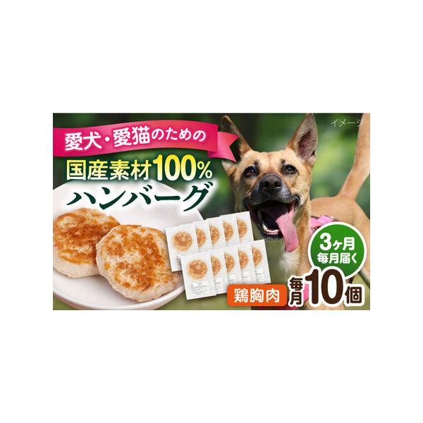 ■ 容量　下記の内容量を月1回発送いたします。　・鶏むねハンバーグ：10個（1個30g前後）　■ 配送について　ご入金いただいた翌月から毎月1回、定期便の数に合わせて発送いたします。　タイプ：【冷凍】【定期】