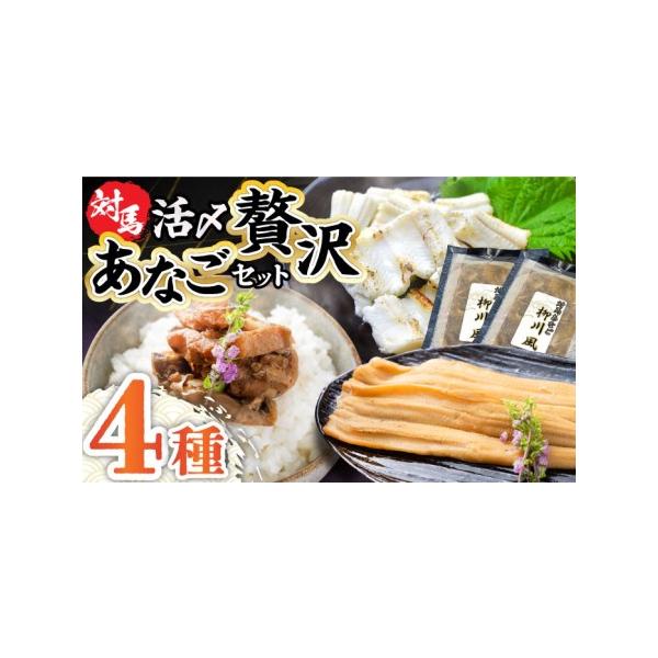 ■ 容量　●煮あなご：2個　●あなご佃煮：1個　●あなご開き：2個　●あなご柳川風：2個■ 配送について　ご寄附確認後からおよそ2週間以内に発送（年末年始を除く）　※土日祝日は事業者が定休日のため、出荷できません。ご了承ください。　　※発送...