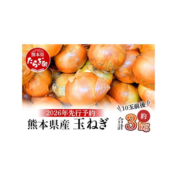 ■ 容量　玉ねぎ 3kg（10玉前後）■ 配送について　2026年4月下旬〜順次発送予定です。　※天候や発送状況により多少前後する場合がございますので、予めご了承ください。　タイプ：【常温】