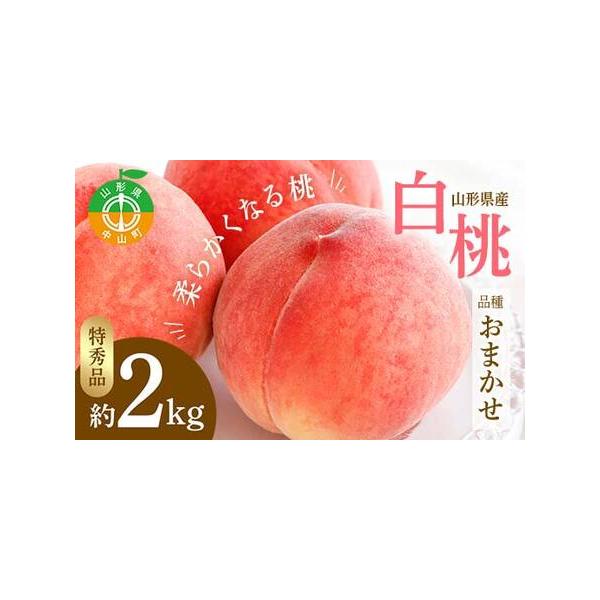 ■ 容量　白桃（柔らかくなる桃）特秀品　約2kg　※品種おまかせ（あかつき、陽夏妃、まどか、川中島白桃、かぐや、ゆうぞら、伊達白桃、あおぞら娘 他）■ 配送について　2026年7月下旬頃〜2026年9月中旬頃までに発送予定 　タイプ：【冷蔵】
