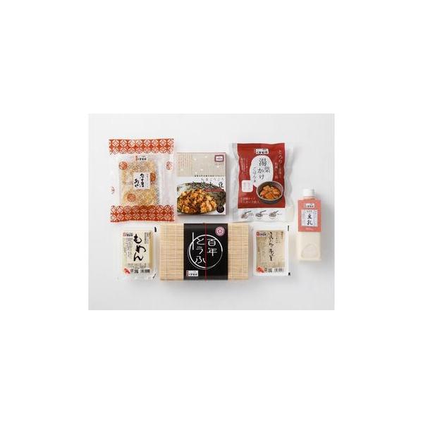 ■ 容量　【１回目】　・百年とうふ（700ｇ）１丁　・麻婆大豆（180ｇ）×１箱　・汲み上げ湯葉（100ｇ）×１パック　・名古屋あげ（２枚入）×１袋　・消泡剤無添加もめん豆腐（260ｇ）×１丁　・湯葉かけごはんの素（２食入）×１袋　・豆乳（...