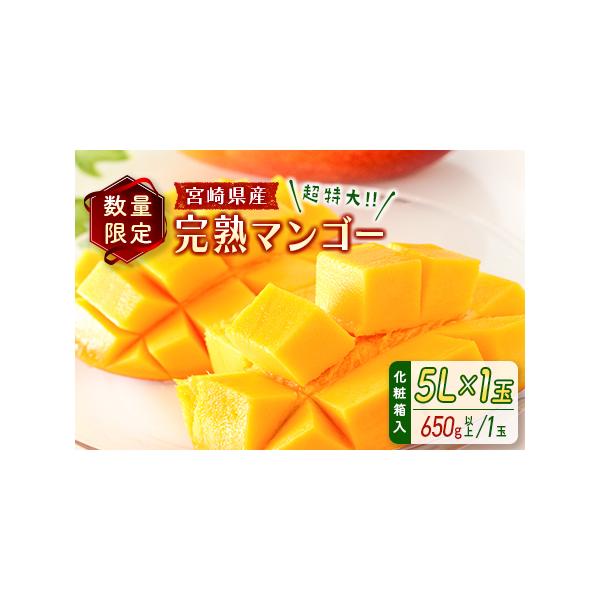 ■ 容量　完熟マンゴー5Lサイズ×1玉化粧箱入（650ｇ以上）■ 配送について　2026年4月下旬〜7月中旬までに順次発送　タイプ：【冷蔵】【ギフト】