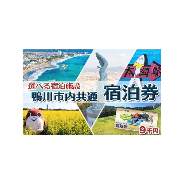 ■ 容量　鴨川市内 共通宿泊券　９千円相当（千円券：９枚）　　■有効期限■　発行より２年間　※宿泊券の紛失や、有効期限が切れた場合にはご利用いただけません。　※券面に記載の有効期限は必ずご確認下さい。■ 配送について　入金確認後、14日以内...