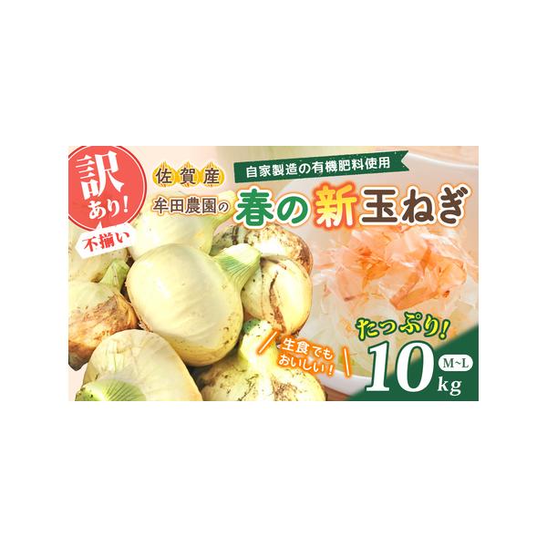 ■ 容量　新たまねぎ　10kg（M〜L)　---注意・必ずお読み下さい-----　●サラダにしてお召し上がりいただけます。　●土などの汚れが多少付いている場合がございます。予めご了承ください。　●天候不順や収穫の状況により発送に遅れが生じる...