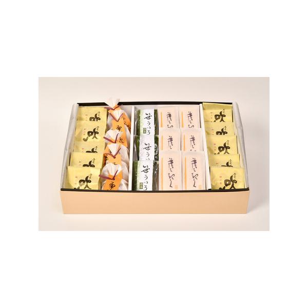 ■ 容量　■内容量/原産地　・吹上　10個　・茂ちぎく　6個　・栗のあらわれ　5個　・笹ういろ　3個〔製造地:西宮市〕　■原材料　吹上:白餡(国内製造)、卵、砂糖、小麦粉、生クリーム、練乳、マーガリン、胡麻油/膨張剤　茂ちぎく:北海道産大納...