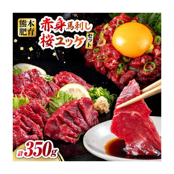 ふるさと納税 令和8年熊本地震復興支援 赤身馬刺し・馬肉さくらユッケ セット 計約350g(約200g＋約150g)赤身馬刺しユッケ [AYBV023] 熊本県合志市
