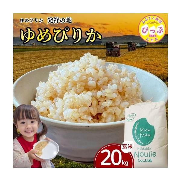 農家直送❗️令和元年産ゆめぴりか100%20kg玄米❗️精米可能 ふるさと納税 令和7年産 ゆめぴりか 玄米 20kg【農業生産法人ノウリエ