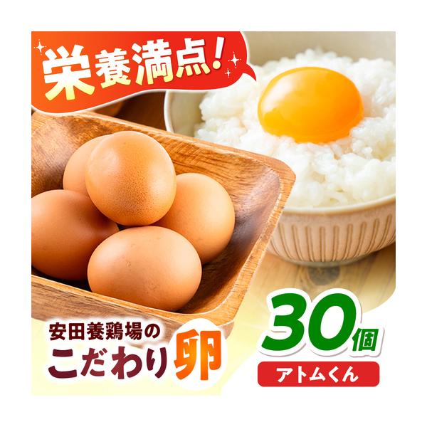 ふるさと納税 安田養鶏場のたまご アトムくん 30個入 AKHN002-FW たまご 神奈川県横須賀市
