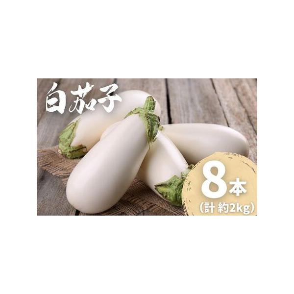 ■ 容量　高知県産 白茄子 約2kg（8本入り）　■ 配送について　【配送に関する注意点】　※7月〜8月は苗の入れ替え、作付け期間となるため発送ができません。　　恐れ入りますが、6月〜8月の間にご寄附いただいた場合、ご入金確認状況により9月...