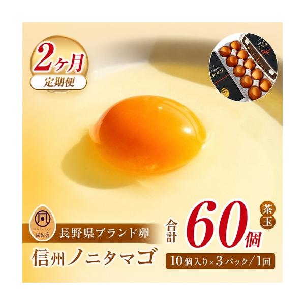 ふるさと納税 【２ヵ月定期配送】信州ノニタマゴ　茶玉３０個   長野県松本市